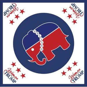 Trump‎ scarf with elephant in pearls with KMGA MAGA